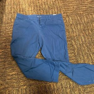 Bright blue cropped work pants